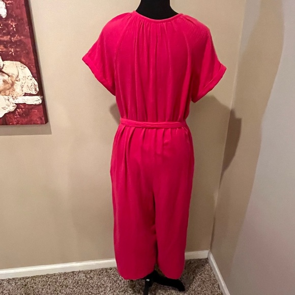 Tommy Bahama Coral Isle Belted Cotton
Jumpsuit, Bright Rose, Small - Picture 3 of 8